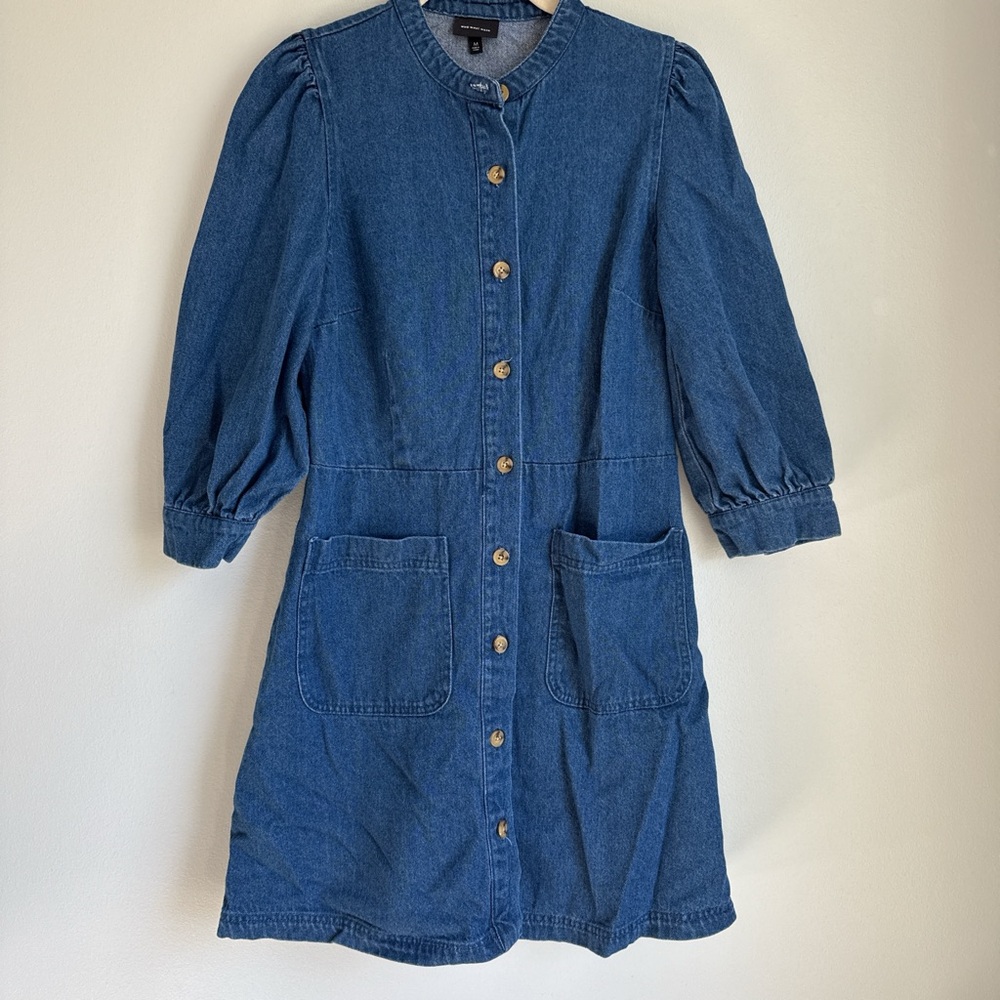 Who What Wear Blue Denim Dress